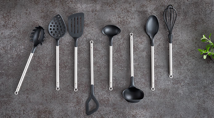Kitchen gadgets from the Basic Line series side by side