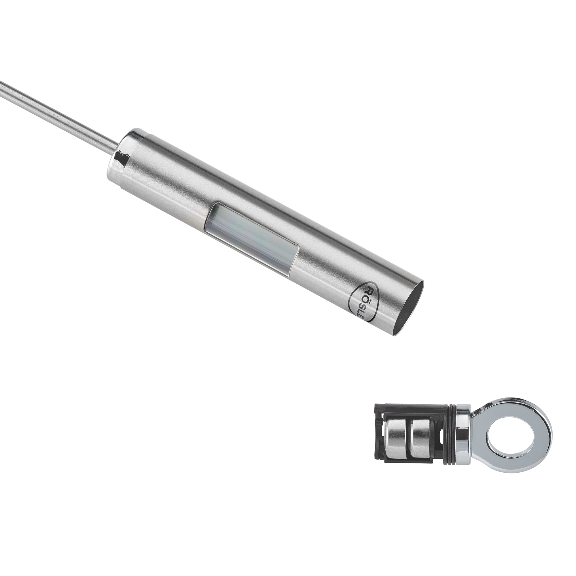 RÖSLE gourmetthermometer Roestvrijstalen gourmetthermometer met digitaal display en verwijderbare sensor.