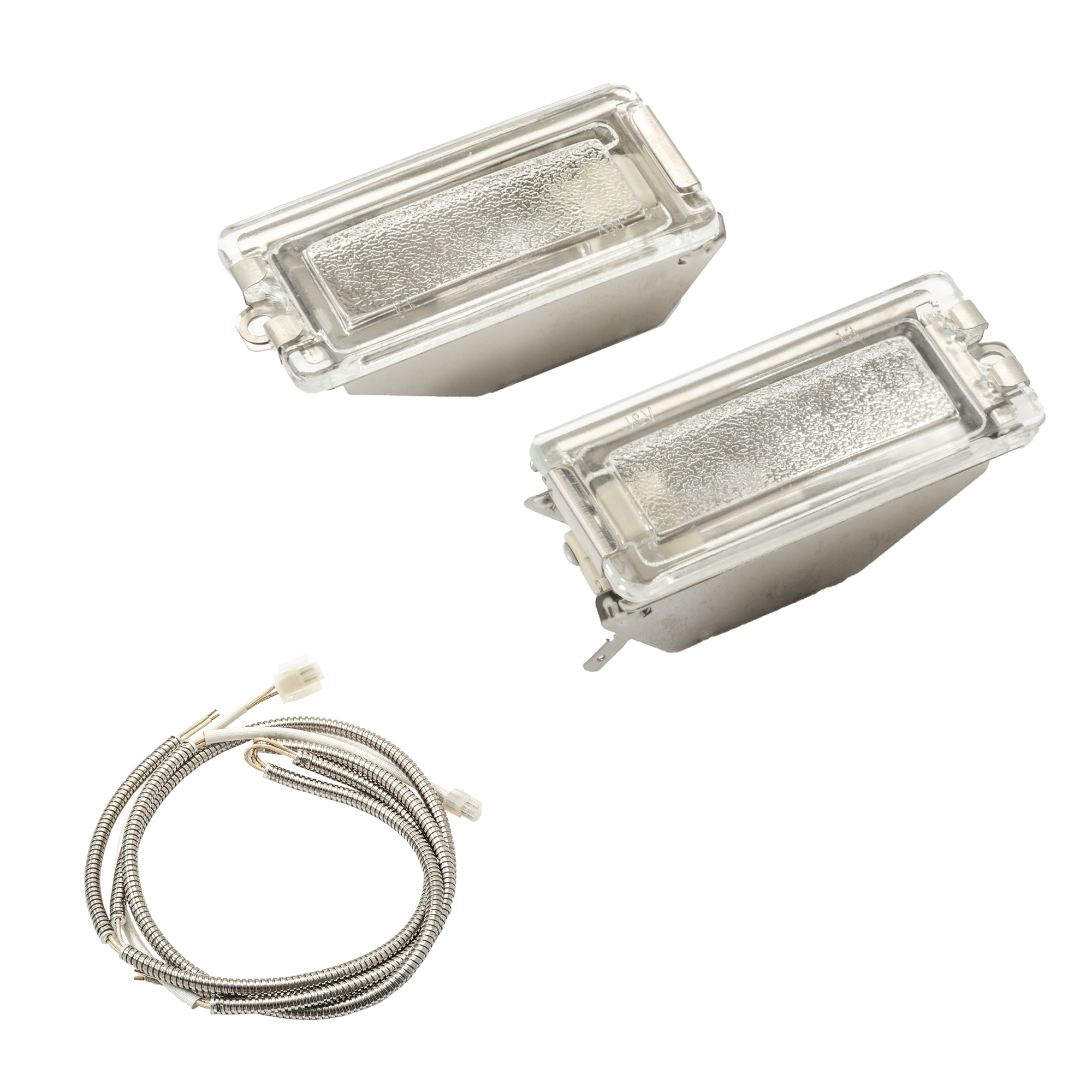 RÖSLE BBQ Licht BBQ Licht, zwei rechteckige Scheinwerfer aus Aluminium mit transparentem Glas, inklusive Kabel.