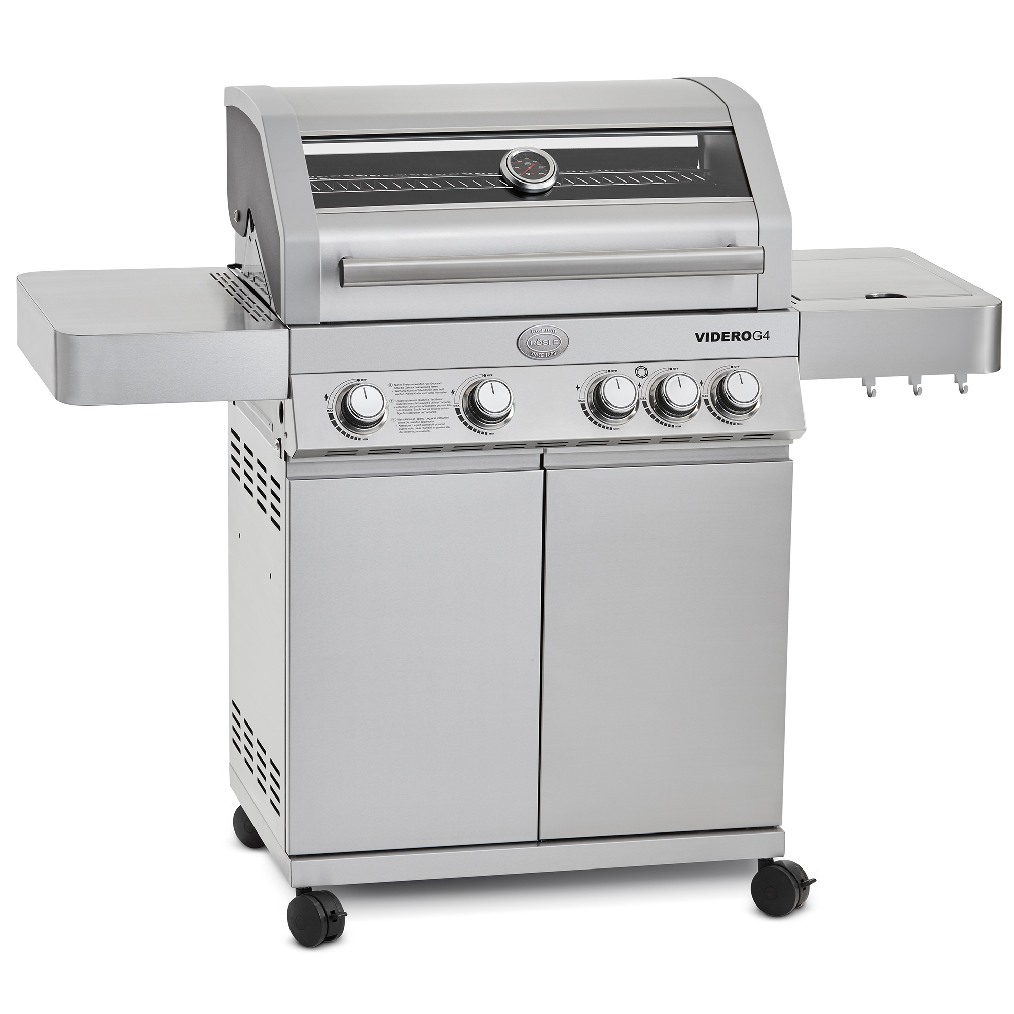 Gas Grill BBQ-Station Videro G4 stainless steel 50 mbar