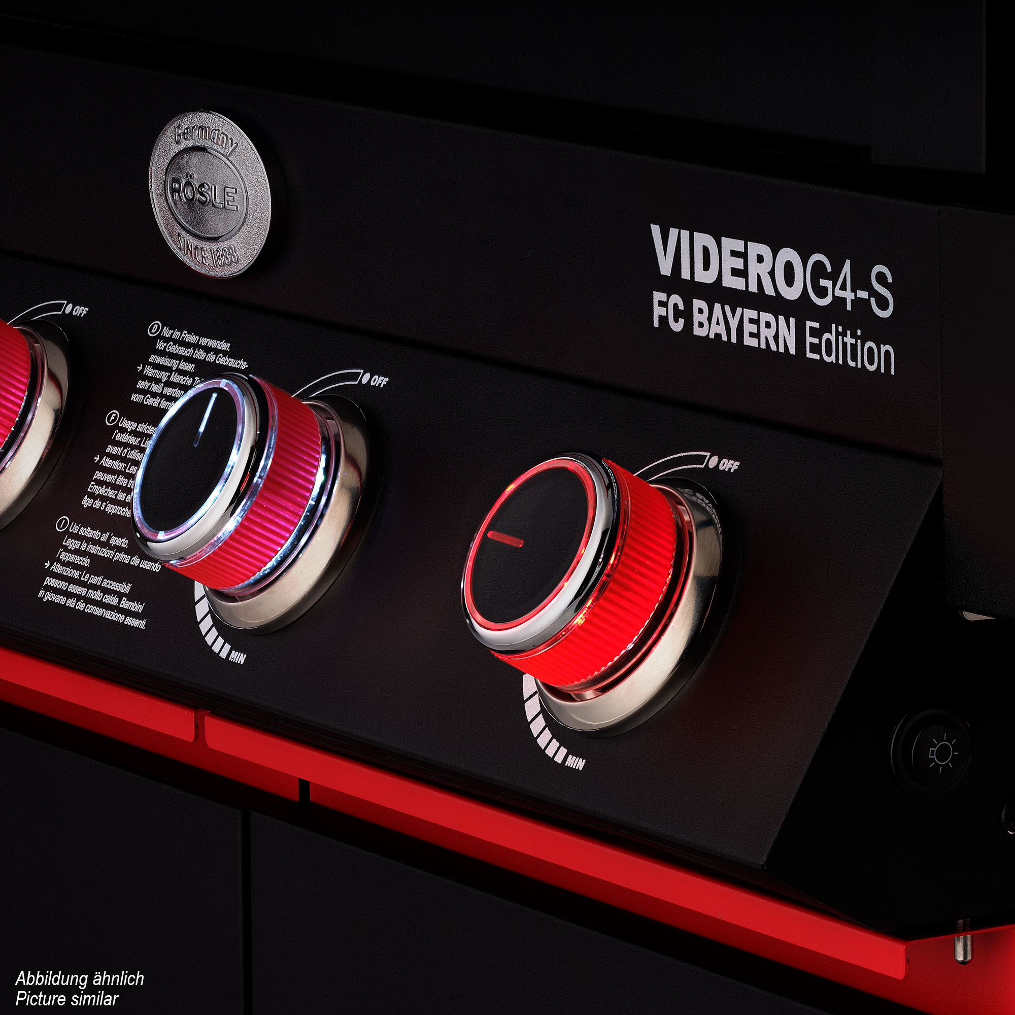 FC Bayern Edition - Gas grill BBQ-Station VIDERO G2-S Vario+ black 50 mbar