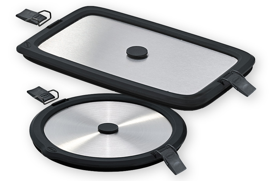 Edelstahldeckel FLEXX 2GO Edelstahldeckel FLEXX 2GO rund und eckig