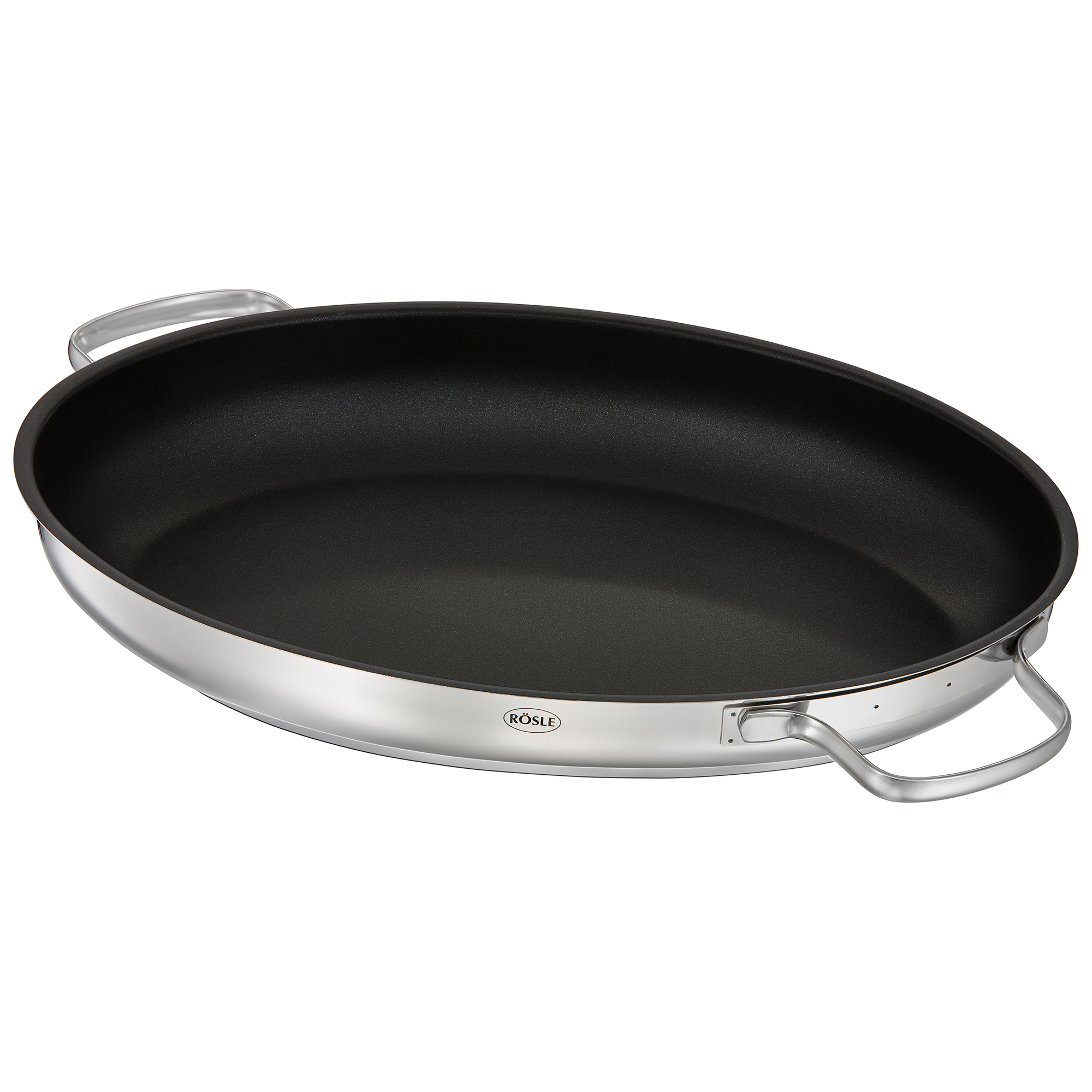 Ovaler Bräter von RÖSLE ovaler Bräter aus Edelstahl mit antihaftbeschichteter Innenfläche