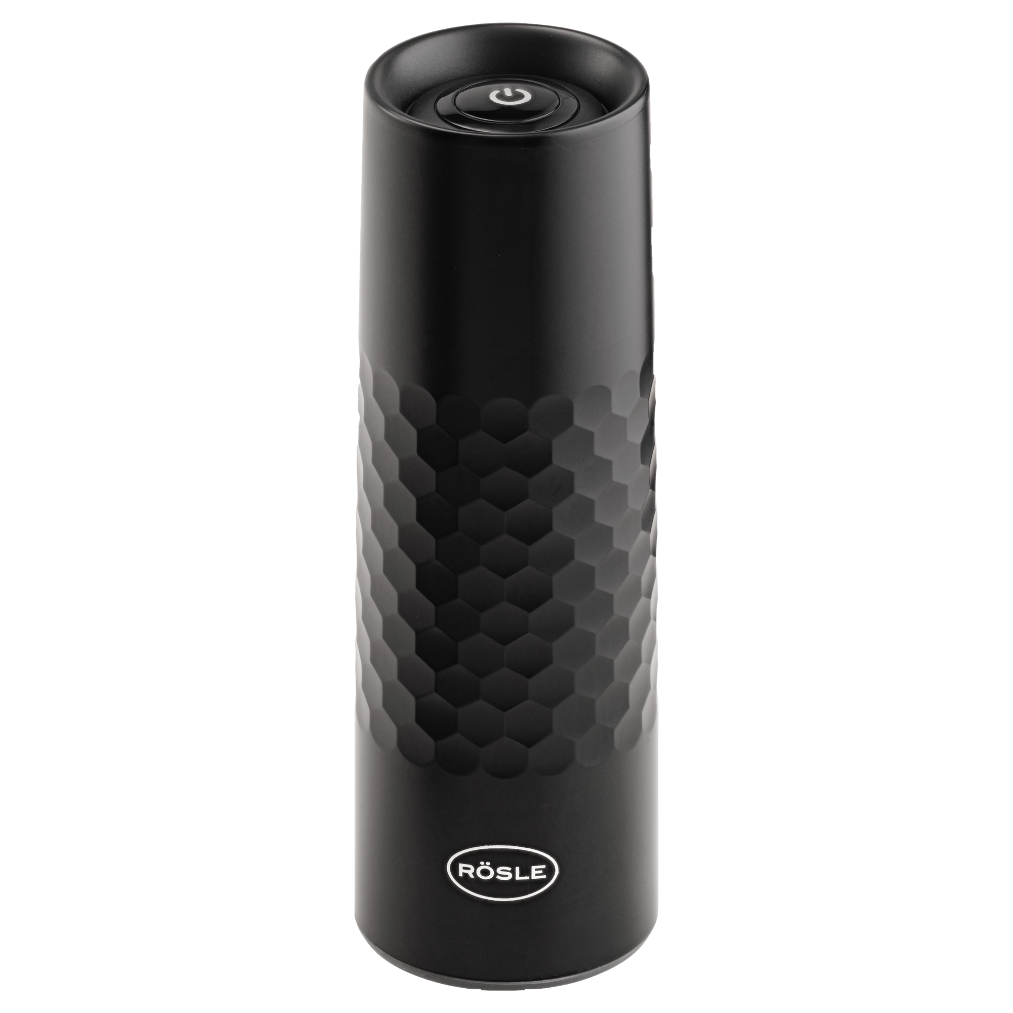 elektrische Vakuumpumpe Flexx2go in schwarzem, hexagonal strukturiertem Design.