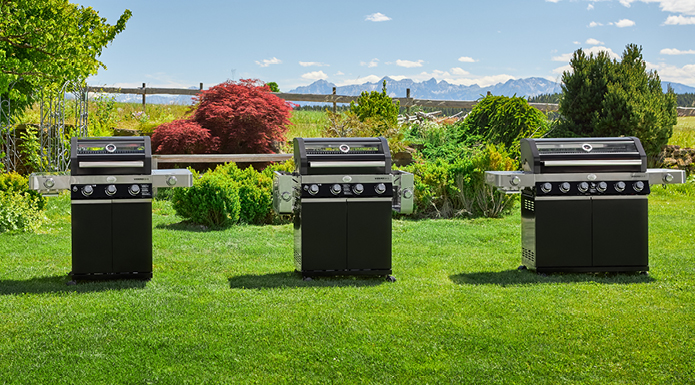 Gas Grill BBQ Stations Videro G2-S/G3-S and G4-S in the garden