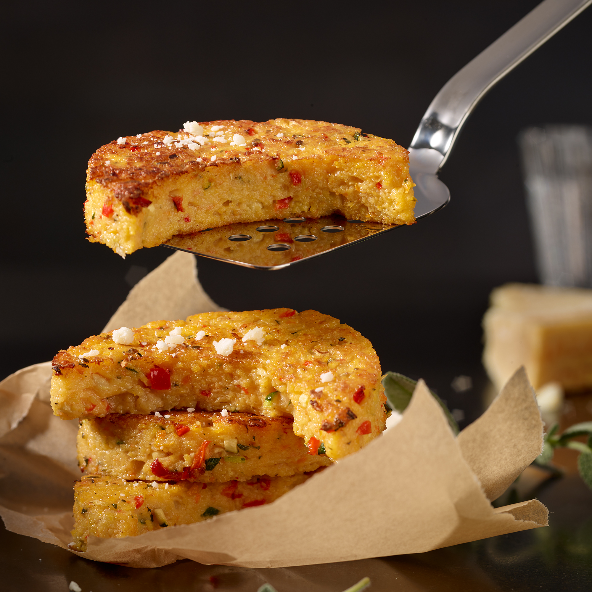 RÖSLE pan shovel with fried pieces Pan scoop, 33 cm, made of stainless steel, lifts fried pieces with peppers and herbs.