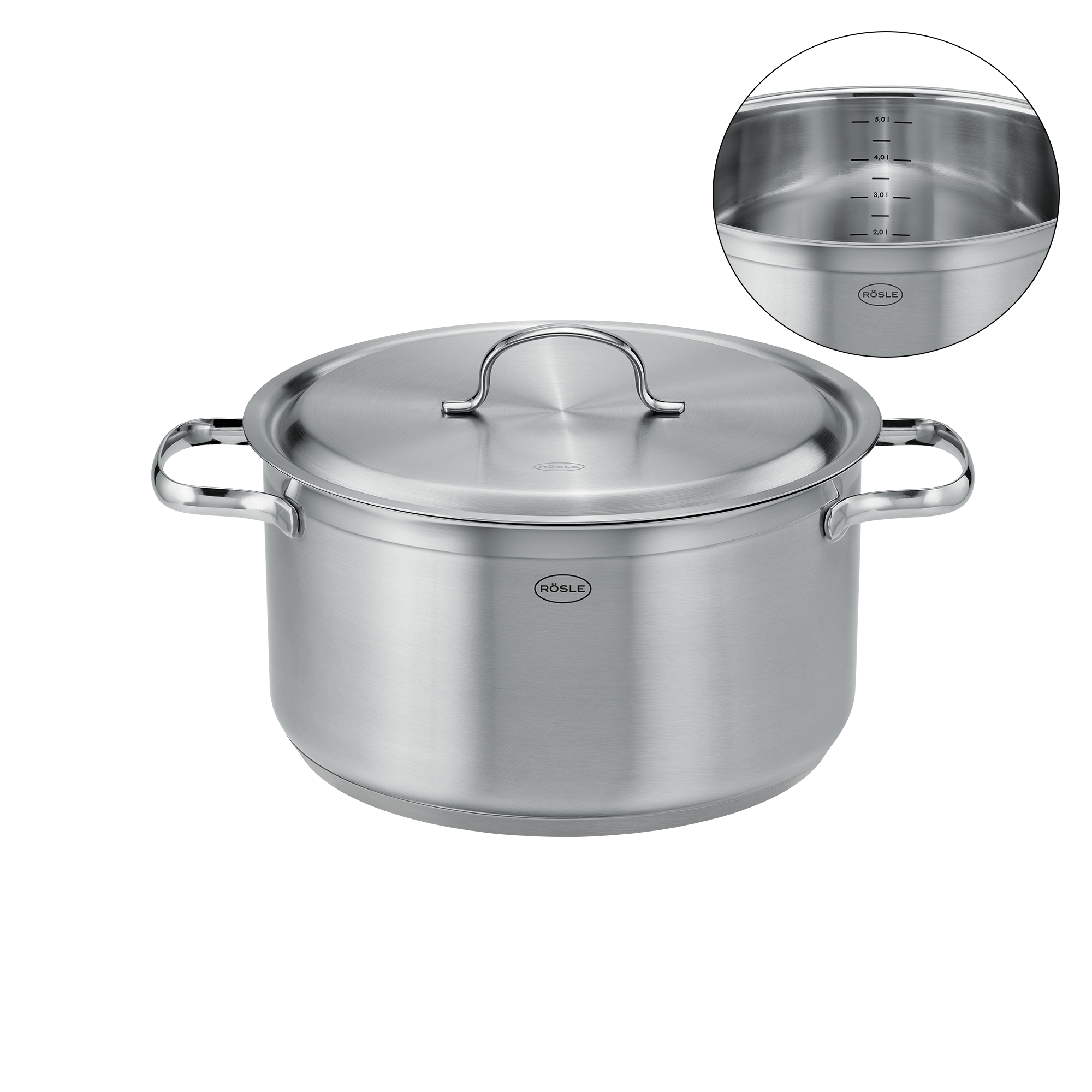 RÖSLE Topf Set Pureelements Topf Set Pureelements, 4-teilig, Edelstahl, mit Deckel und Innenmaßskala.