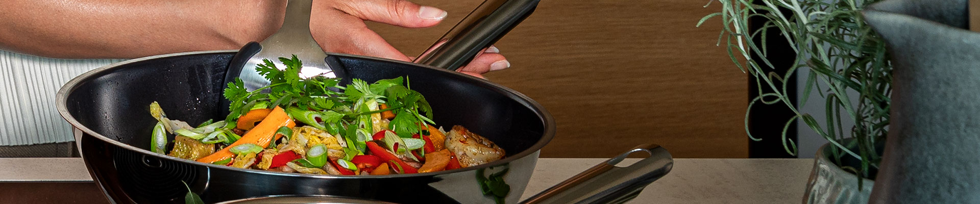 Wok Pureelements Frisches Gemüse im Wok der Serie Pureelements