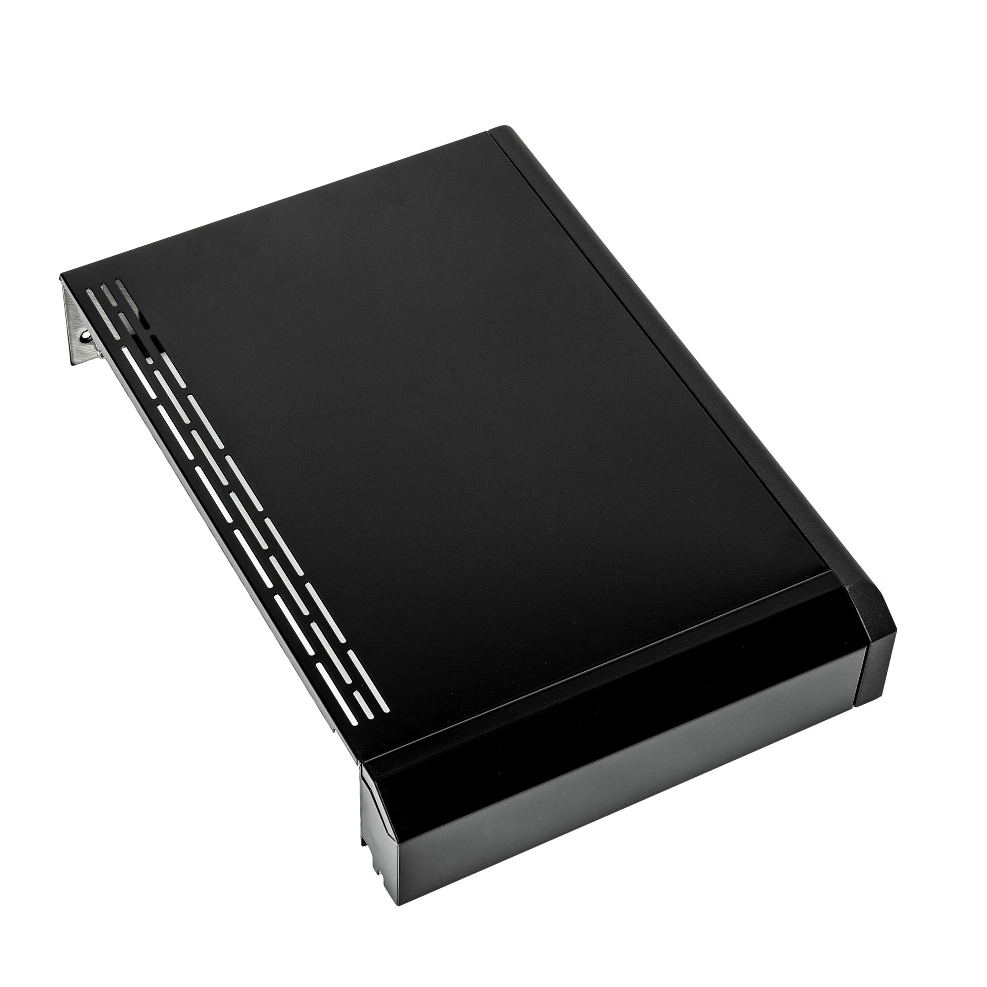 RÖSLE Ablagetisch Ablagetisch, schwarz, rechteckig, aus Metall, mit seitlichen Lüftungsschlitzen.