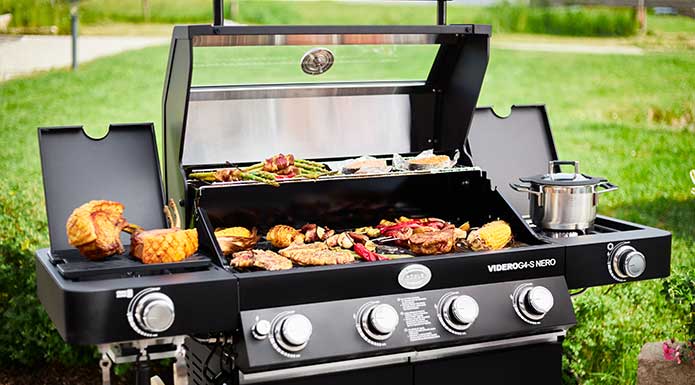 Grillen mit dem Gasgrill BBQ-Station Videro G4-S Nero 