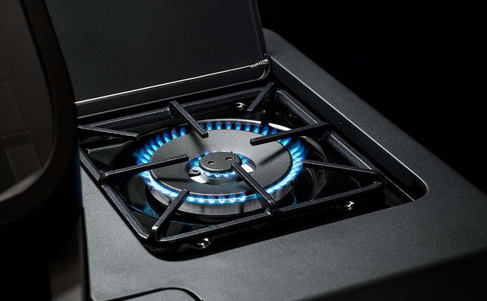 Seitenbrenner Blazeflame Angeschalteter Seitenbrenner bei den Blazeflame Grills