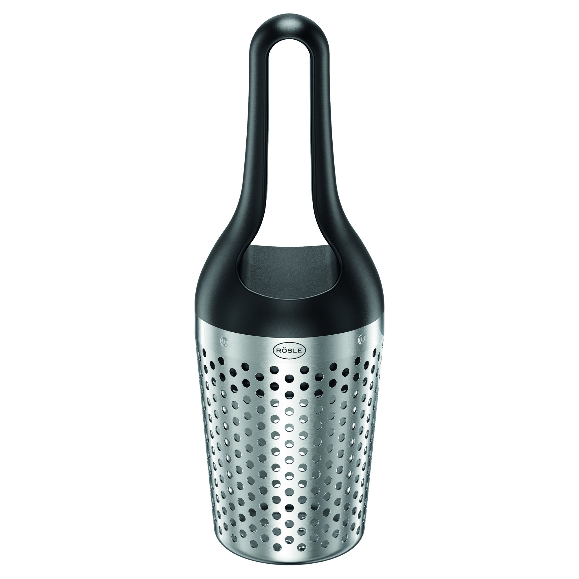 RÖSLE Kräuterdusche mit Wiegemesser Kräuterdusche aus Edelstahl mit Wiegemesser, perforiert, schwarz und silber, für Kräuter und...