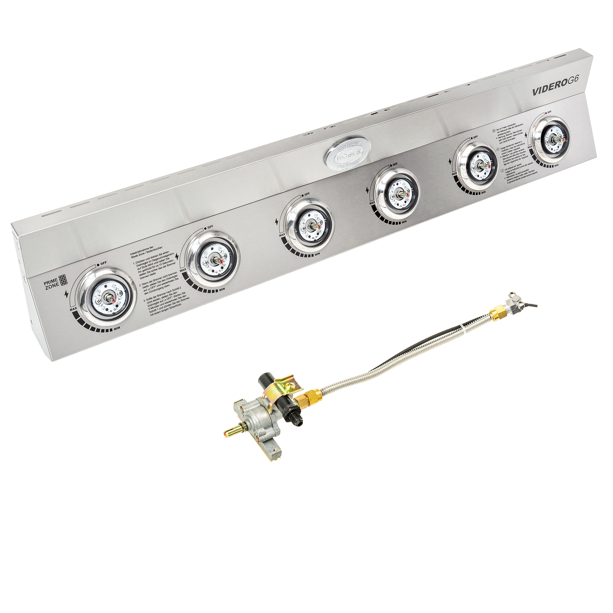 RÖSLE Bedienkonsole mit Ventileinheit Bedienkonsole mit Ventileinheit, Edelstahl, fünf Drehregler, inklusive Anschlussleitung.