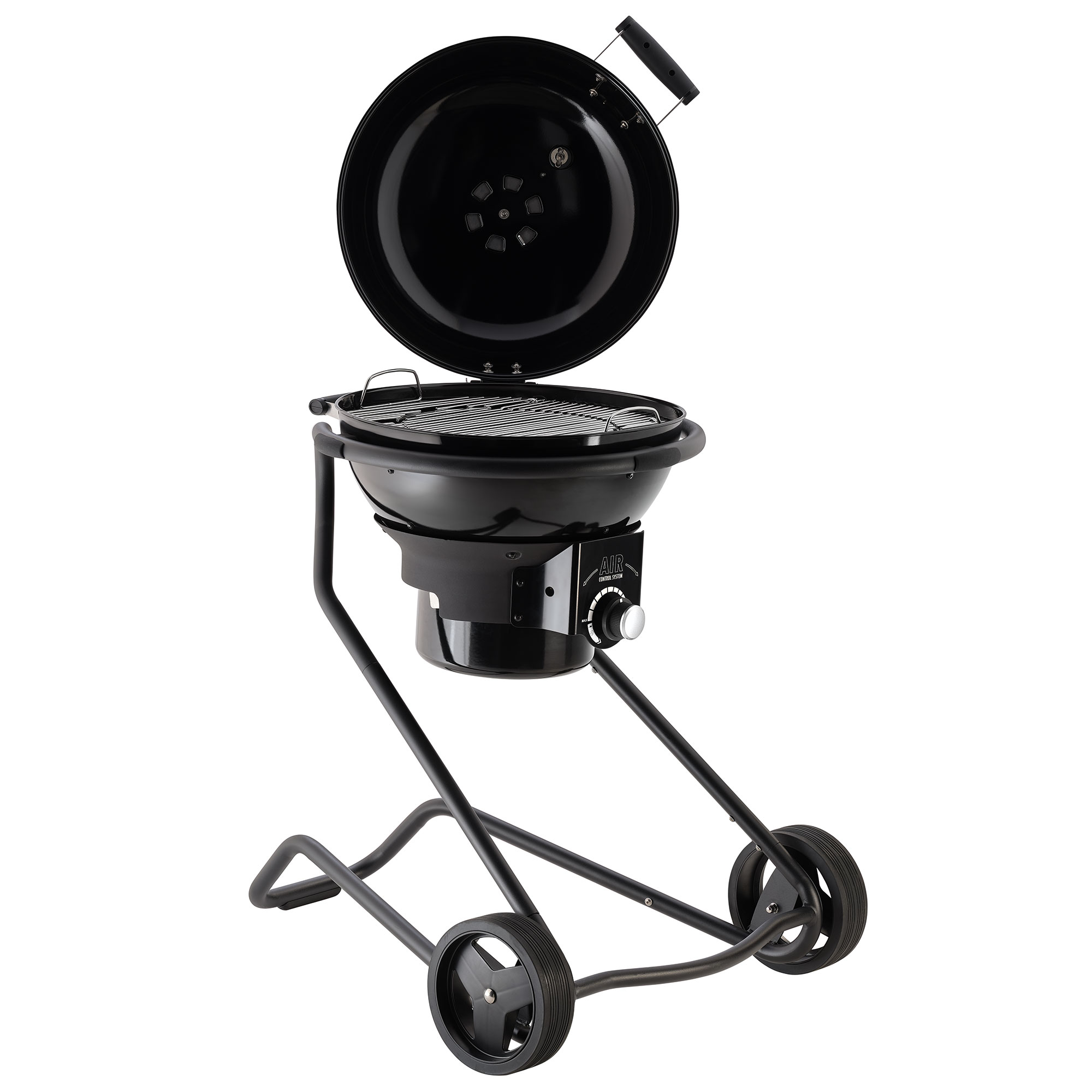 RÖSLE Holzkohlegrill AIR F50 PRO Holzkohlegrill AIR F50 PRO, runder Grill mit Deckel, schwarz, auf einem fahrbaren Gestell...