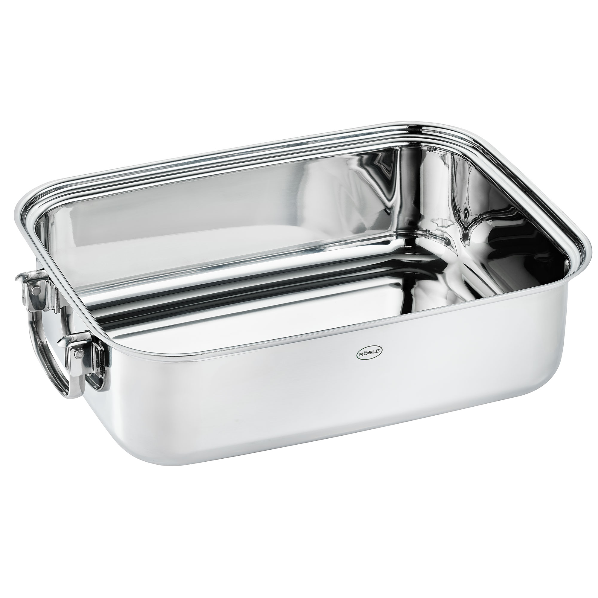 Bratreine aus Edelstahl, abklappbare Griffe, 37x27 cm, Inhalt 8 Liter