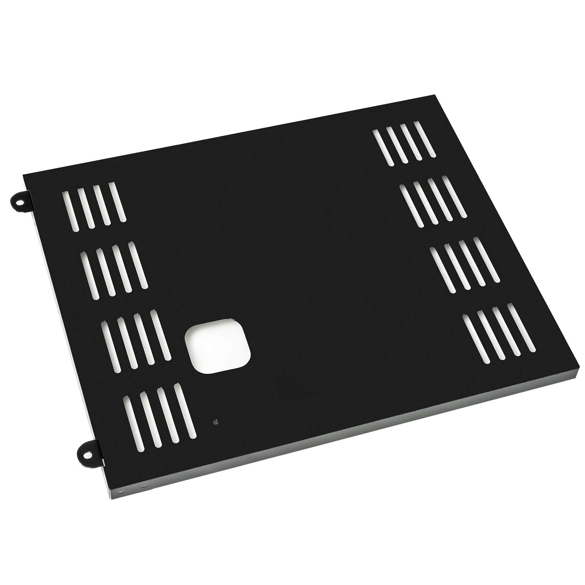 RÖSLE Unterschrank in Schwarz Unterschrank, schwarz, rechteckig, Metall, mit Lüftungsschlitzen und Aussparung