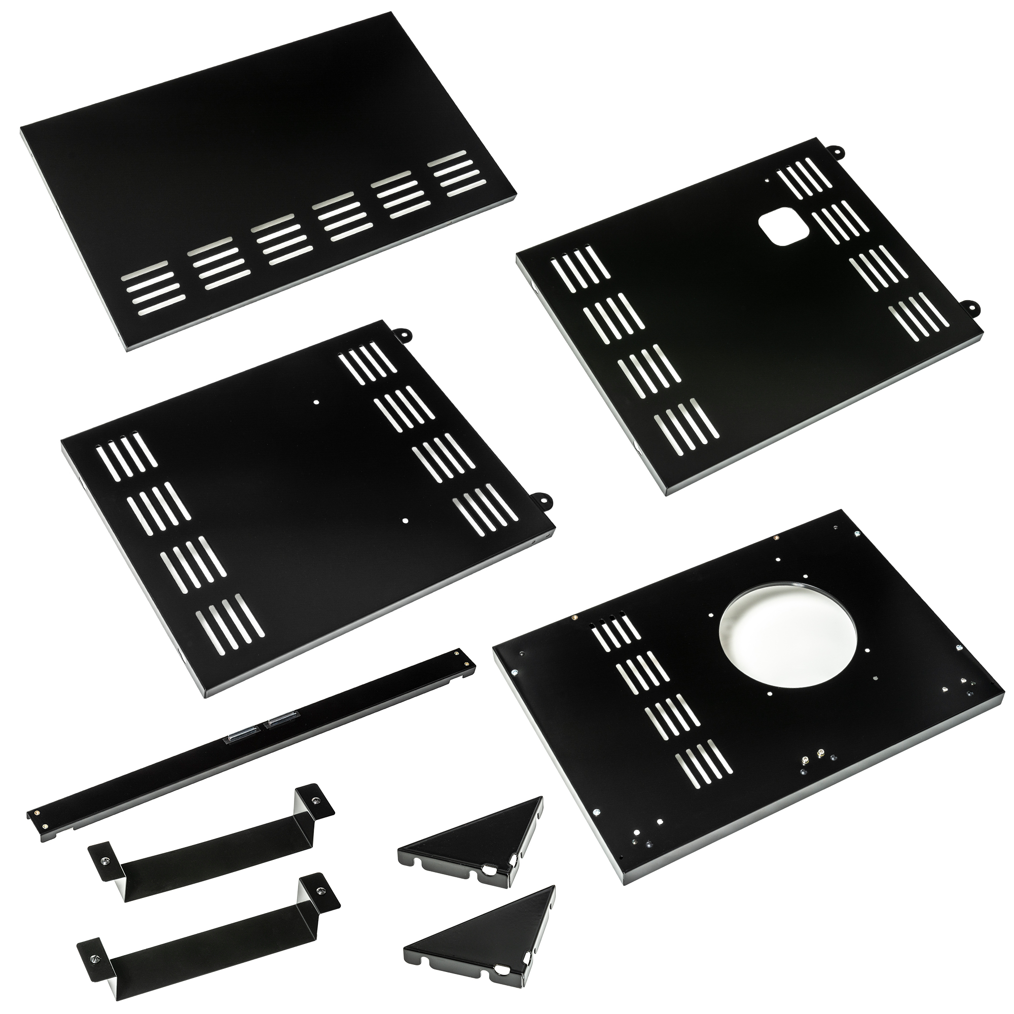 Unterschrank schwarz komplett ohne Türen (VIDEROG4)