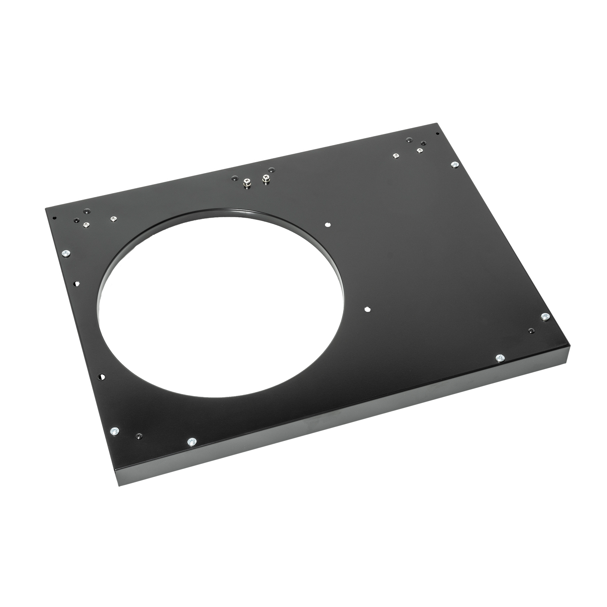 RÖSLE Unterschrank-Boden Schwarz Unterschrank-Boden in Schwarz, rechteckige Form, aus Metall mit Aussparung.