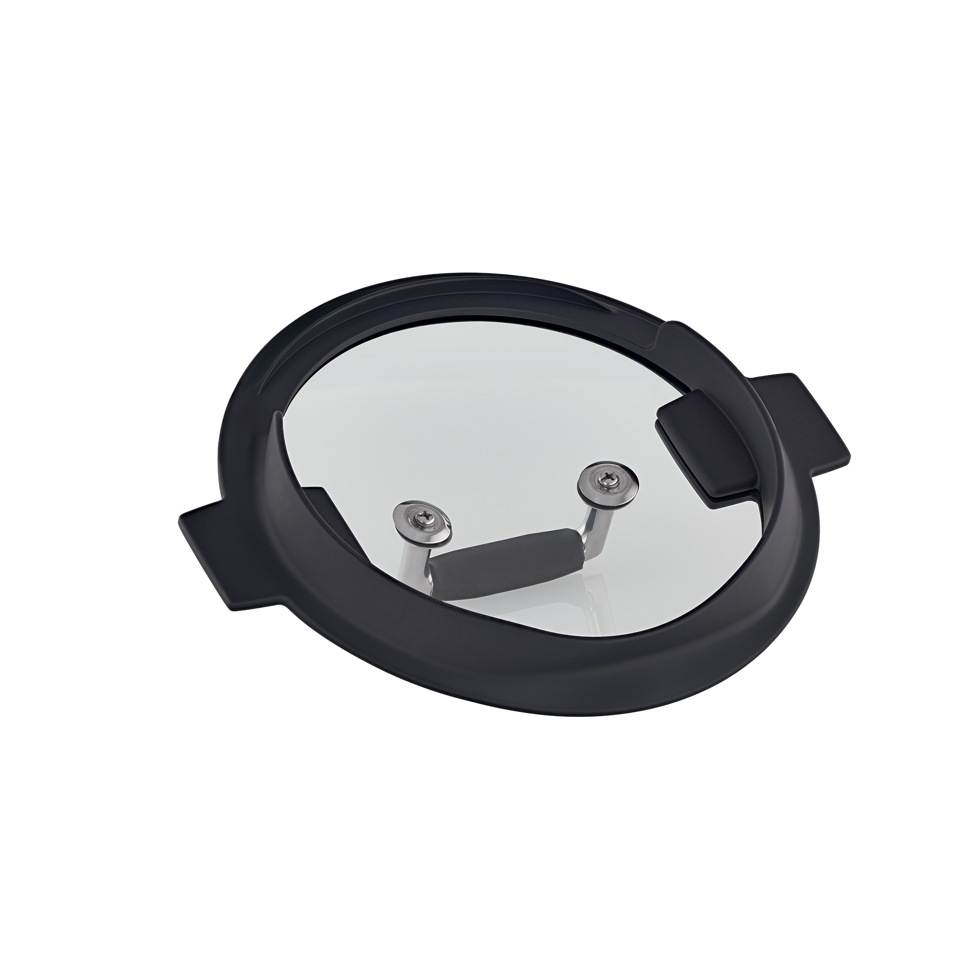 RÖSLE Glasdeckel Silence PRO 24 cm Glasdeckel Silence PRO, 24 cm, rund, mit schwarzem Rand und zwei Griffen, aus Glas und Edelstahl.