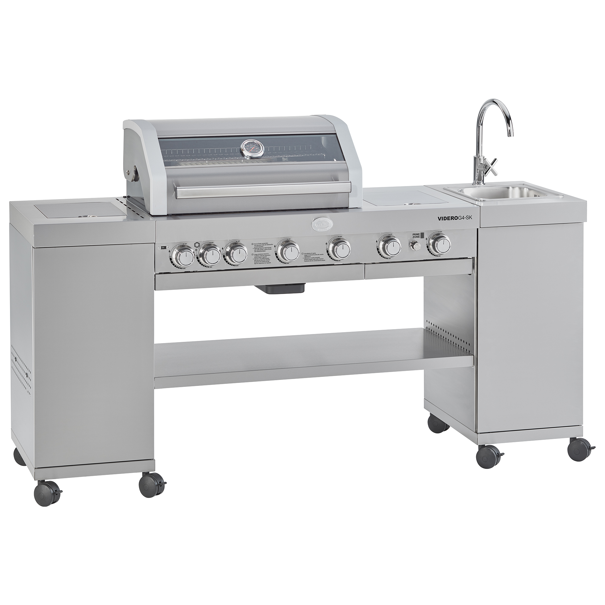 Gas grill BBQ-Kitchen VIDERO G4-SK Vario+ Stainless steel 50 mbar