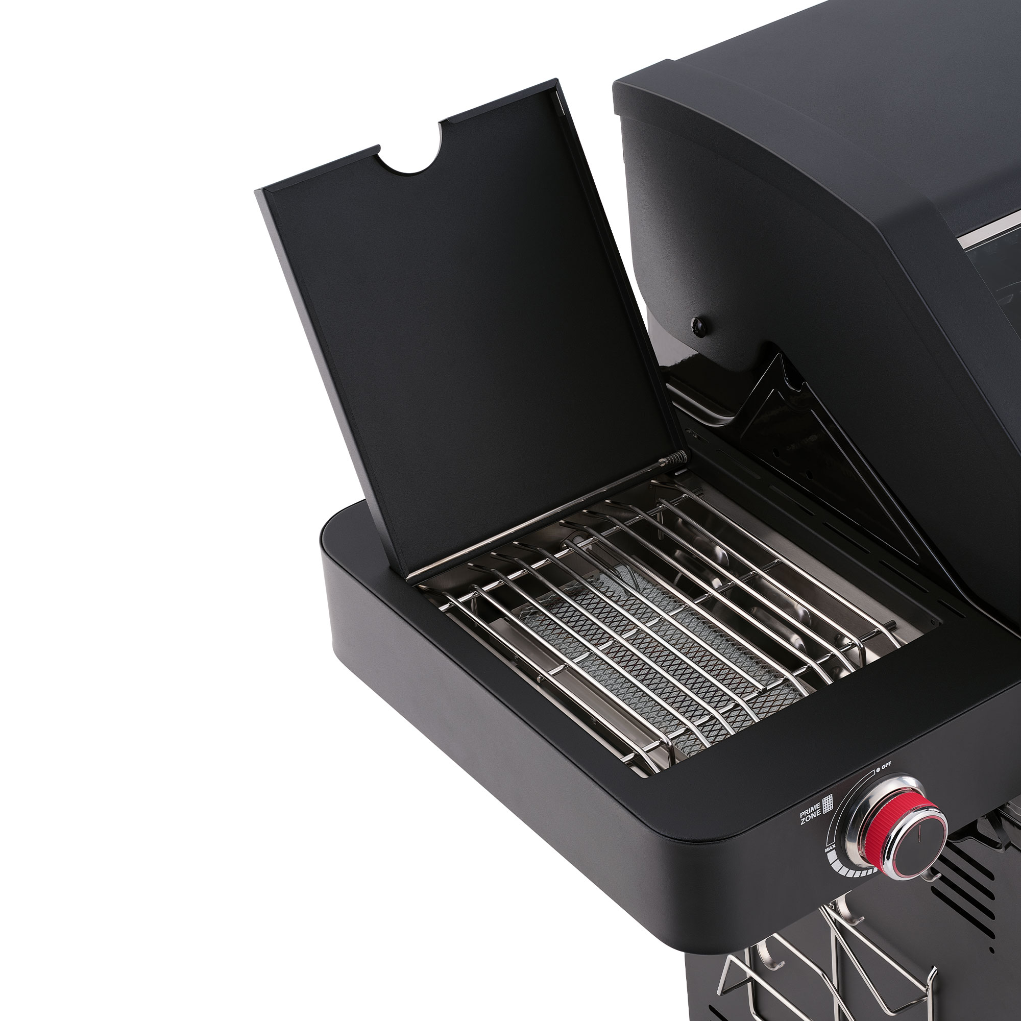 RÖSLE Gasgrill Videro G4-S Gasgrill BBQ Station Videro G4-S, schwarz, mit seitlichem Grillfach und Deckel.