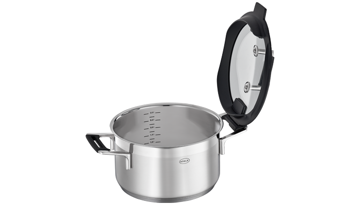 Silence Pro Deckel ist im Topfgriff des Silence Pro Topfes eingesteckt