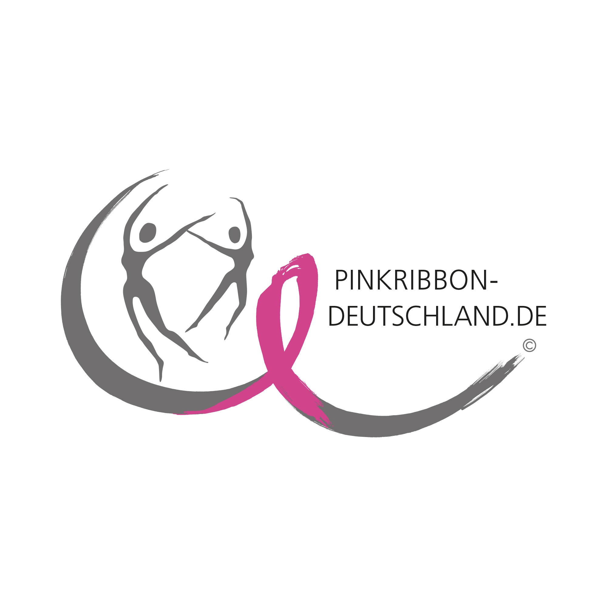 Pink Ribbon Deutschland Logo Logo von Pink Ribbon Deutschland, zeigt stilisierte Figuren und ein pinkes Band.