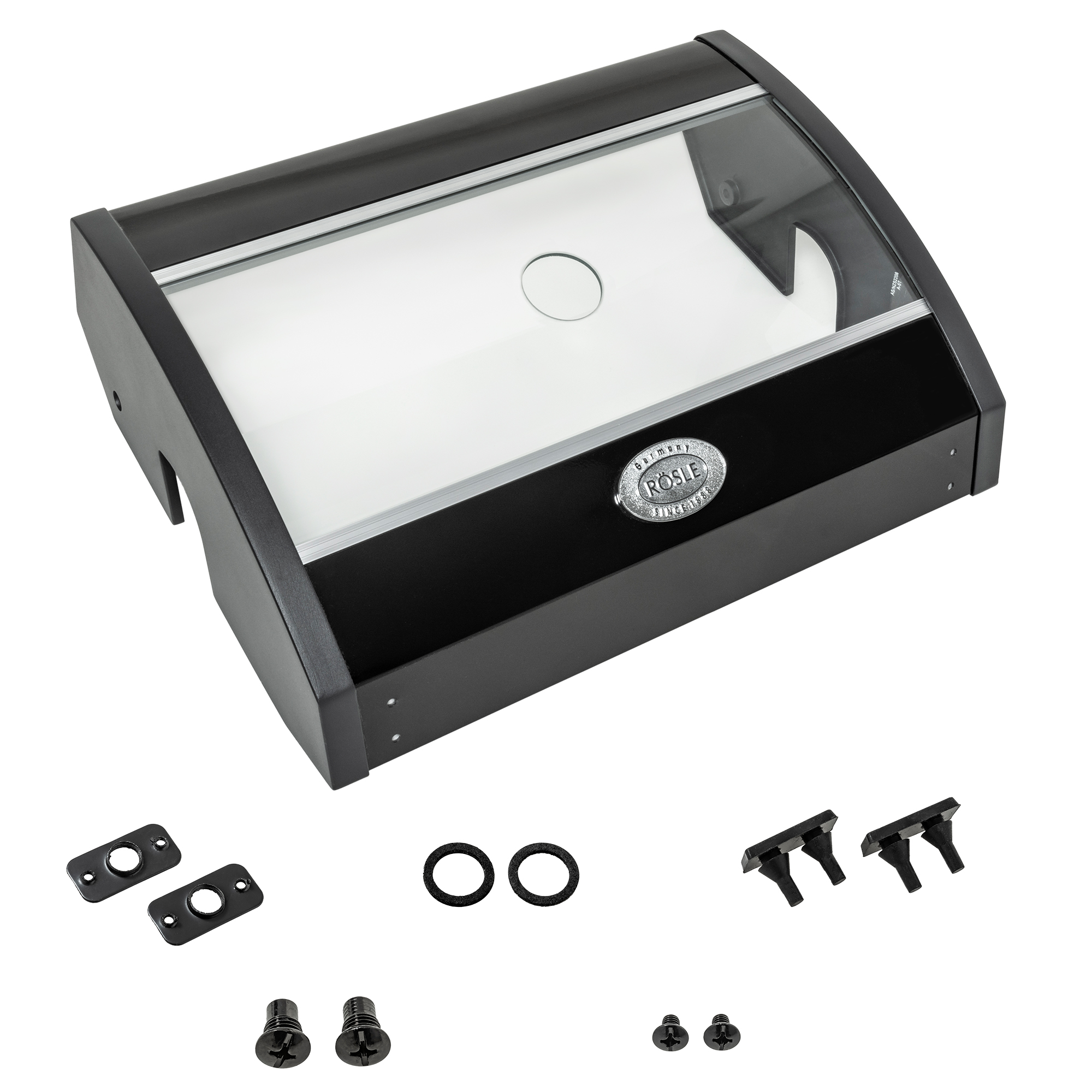 RÖSLE Grilldeckel komplett Grilldeckel aus schwarzem Metall mit Glas, inklusive Montagesatz.