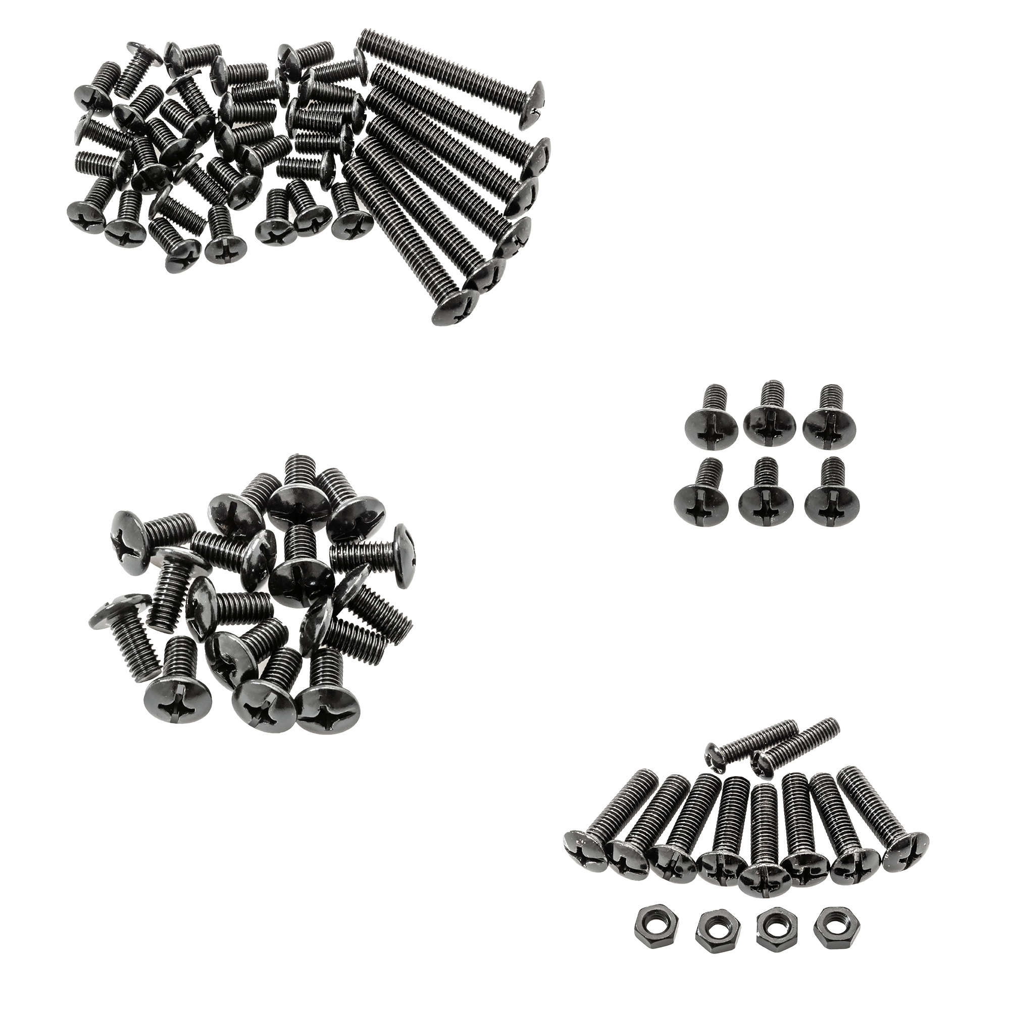 RÖSLE Schraubenset komplett Schraubenset, komplett, bestehend aus verschiedenen schwarzen Schrauben und Unterlegscheiben.