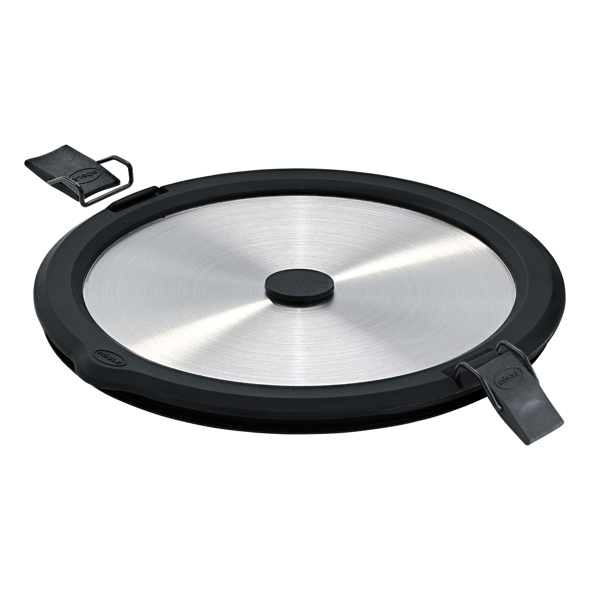 RÖSLE runder Edelstahldeckel runder Edelstahldeckel mit Silikonrand, 0,8 l, für Töpfe und Pfannen.