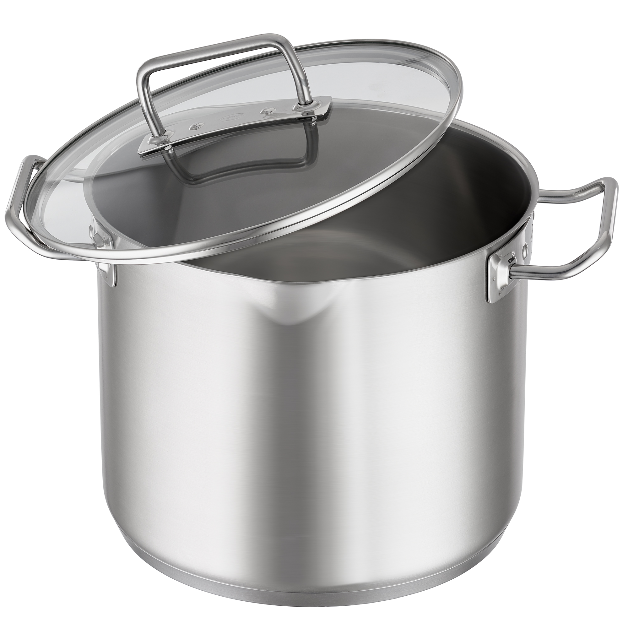 RÖSLE Edelstahl Gemüsetopf mit Deckel Gemüsetopf, 24 cm, aus Edelstahl, mit Glasdeckel und zwei Griffen
