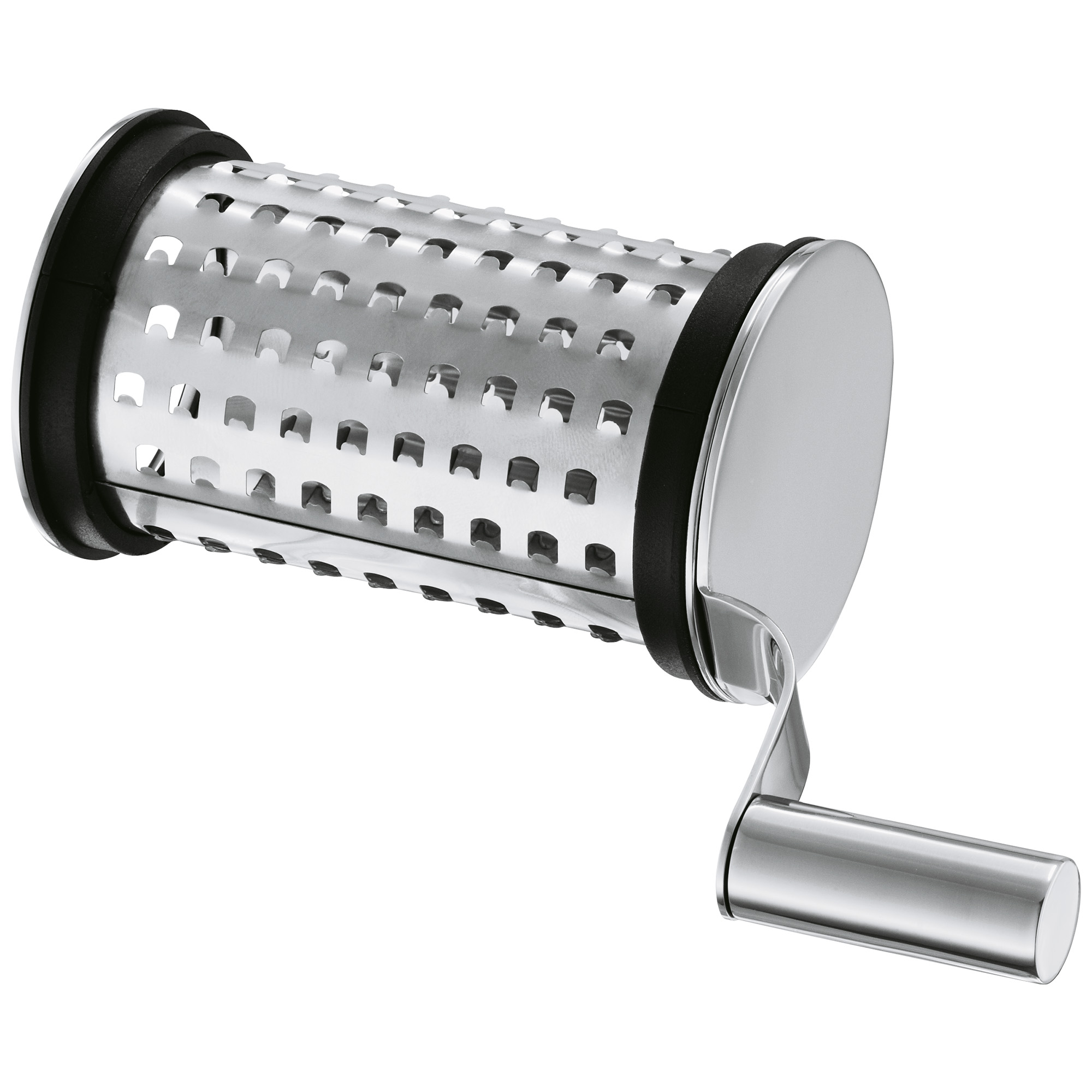 RÖSLE grater insert for cheese mill Stainless steel grater insert for cheese grinder, cylindrical shape, with handle.