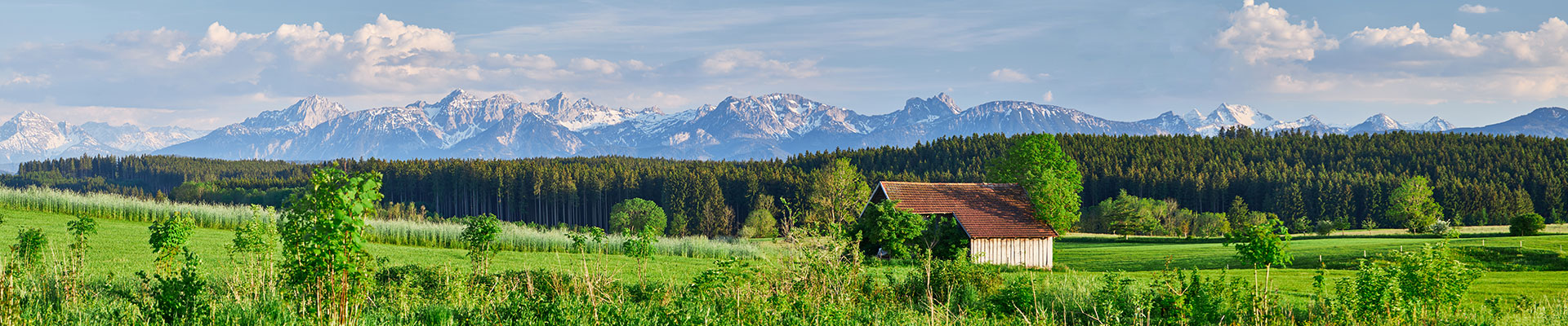 Allgäu Panorama picture with mountain scenery in the Allgäu