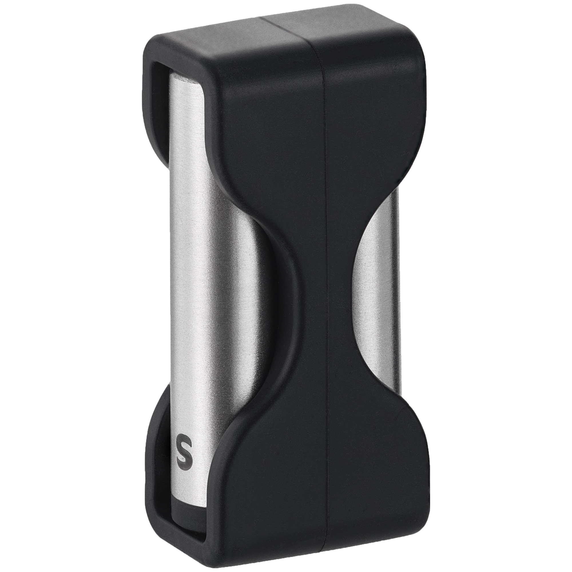 Salz- und Pfeffer-Set Flexx2go, schwarz, kompaktes Design, aus Edelstahl und Kunststoff.