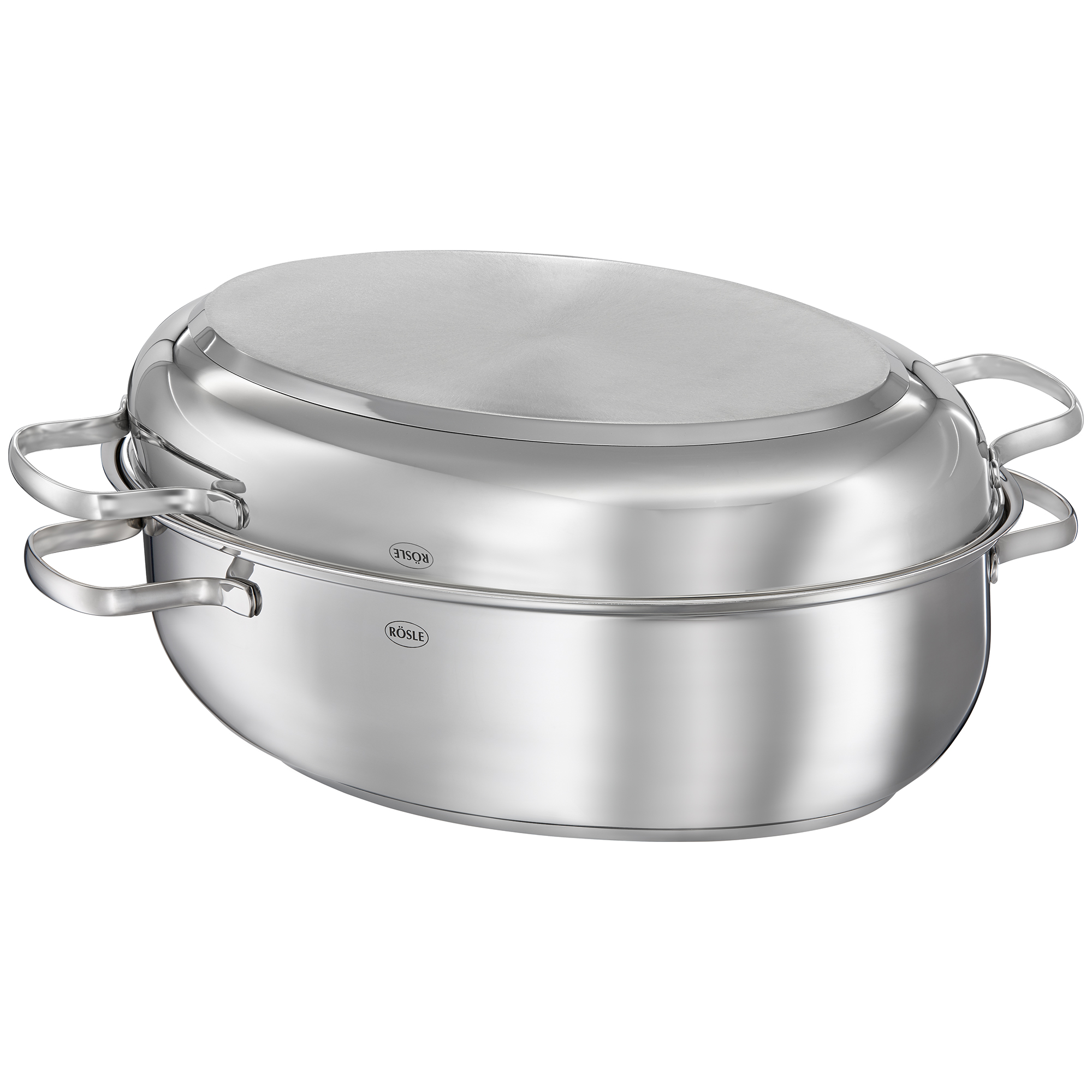 Oval Roaster Elegance with lid/fish pan with non-stick coating
