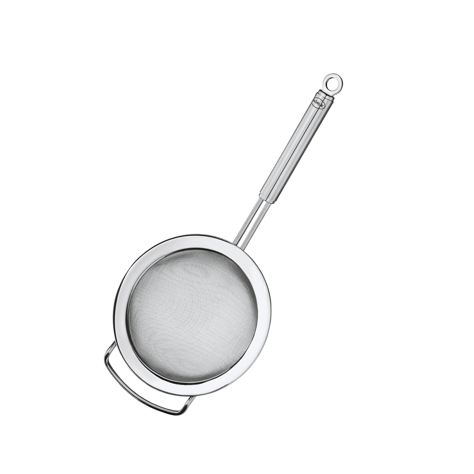 RÖSLE feines Küchensieb feines Küchensieb mit Rundgriff, 12 cm Durchmesser, aus Edelstahl.