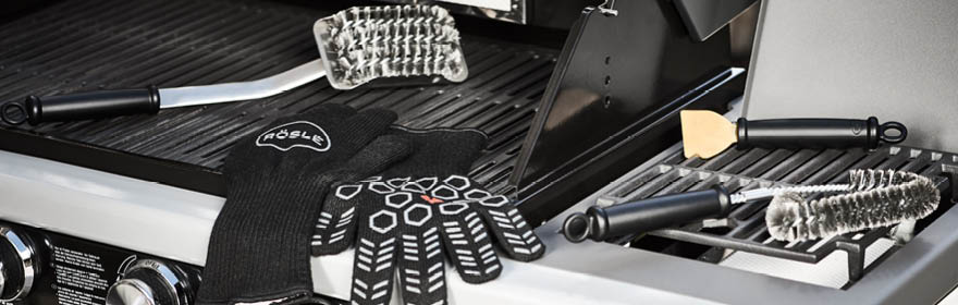 RÖSLE barbecue accessoires voor reiniging en onderhoud Barbecueaccessoires voor reiniging en verzorging, inclusief barbecueborstel, spatel en handschoen...